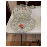 1 Star of David glass tray 13 inch and 1 Star of David glass bowl