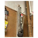 2 - 4 ft. empire levels, 1 - 3 ft. level and 1 hacksaw