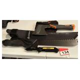Gerber Machete and sheath, and Bear Grylls survival hatchet w/ sheath