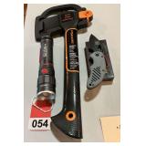 Fiskars Hatchet with case and NOBLE Snakebite knife and Nebo Slyde flashlight new