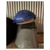 3 welding helmets - 2 with large lens and 1 regular lens & 2 headgear for shields