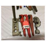 1 Copper flaring tool, 3 tubing cutters, and 1 Ridgid tubing cutter