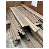 Large pile of walnut, all heartwood with no white wood good 4 sides in random lengths widths - 661 board feet, moisture content 8.5%, 3/4 inch