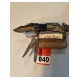 Elkridge 2 blade folder with box new and Pro 4 Survival knife w/light and box new