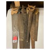 6 vintage hand saws with fair condition, most are Disston