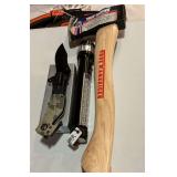 True Temper Camp Hatchet and Joey 3 way flashlight and Pro 4 multitool