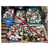 Totes of 1-1/2 inch and 2 inch PVC glue fittings Sch. 40