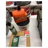 1 case of 12 hand sanitizer, 3 tubs of lubricated hand towels, 1 large bottle of Orange cleaner