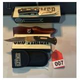Old Timer 60 T with sheath and Old Timer 1520T with leather sheath new with boxes