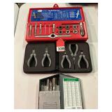 Century tap and die set (used), Mechanics plier set, 1 HUOT tap and drill set