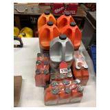 5 full gallons of Stihl bar oil and 3 new six packs of gas mixture for Stihls