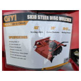 Skid Steer Mini Disc Mulcher  Fits Full Size Skid Loader