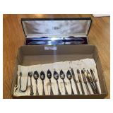 Alvin Silverplate Flatware Set and Stainless Steel Carving Set