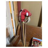 Fabric Hobby Horse and Two Wooden Baseball Bats