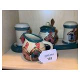 Heatherstone Ceramic Condiment Set with Birdhouse Motif