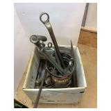 Hand Tool Collection with Wrenches and Manual Drill
