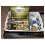 Assorted Pins, Medals, Religious Items, and Wristwatch
