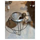 Food Mill with Metal Stand and Wooden Pestle