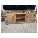 Media Console with Barn Door Style Cabinet Doors
