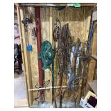 Equestrian Tack Including Spurs, Bridles, and Halter