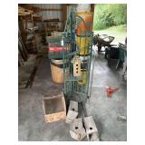 Metal Corner Display Stand with Assorted Birdhouses and Wire Cage