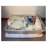 Linens, Doilies, and Hand-Stitched Fabric Pieces