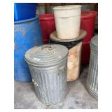 Galvanized Metal Trash Can with Lid and Carboard Drum