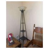 Floor Lamp with Integrated Three-Tier Shelving