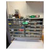 Two Stack-On Plastic Drawer Organizers with Assorted Fasteners