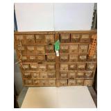 Wooden Hardware Organizer Cabinet with Assorted Fasteners