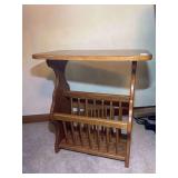Oak Magazine Rack Side Table