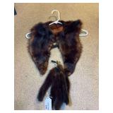 Brown Fur Collar and Tail Accessory Set