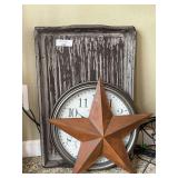 Sterling & Noble Wall Clock with Decorative Metal Star and Tray