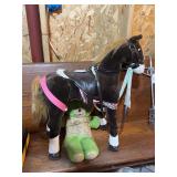 Plush Horse and Green Stuffed Bear