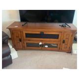 Wooden Media Console with Integrated Media Storage