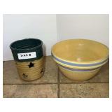 Ceramic Mixing Bowl and Star-Cutout Cylinder