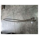 Steel Towing Chain with Grab Hooks, Approximately 15 Feet