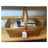 Woven Basket with Genealogy Software Guides and Medical Reference Book