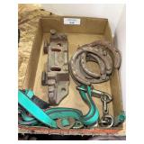 Cast Iron Tooling Component with Assorted Metal Horseshoes and Strap