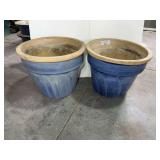 Blue Glazed Ceramic Planters