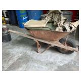Metal Wheelbarrow with Wooden Handles and Heat Houser parts