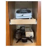 Kitchen Appliances: Farberware Electric Griddle, George Foreman Lean Mean Fat Grilling Machine, and Hamilton Beach Electric Knife