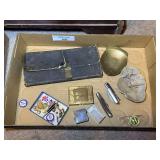 Drafting Set, Knives, and Political Memorabilia