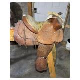 Wyeth Company Western Saddle with Floral Tooling