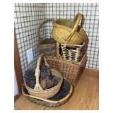 Woven Baskets and Decorative Pinecones