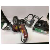 Power Tools: Chicago Electric Hammer Drill, Thor Silver Line Drill, and Black & Decker Jig Saw