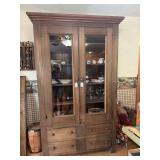 Custom made Wooden Two-Door Display Cabinet with Four Lower Drawers