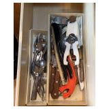 Kitchen Utensils and Linens in Two Drawers