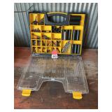 Stanley Organizer loaded with drill bits, ¼ inch bits of all sizes, 7 brand new step Bits, a set of impact sockets, plus – plus. Great lot.