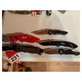 4 Northwest trails folders and a Milwaukee folding box knife